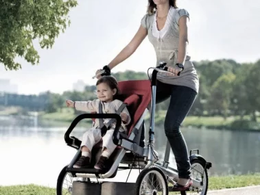 Велосипед тандем Трёхколёсный велосипед-трансформер с детским креслом