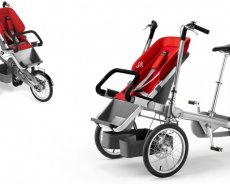 Велосипед тандем Трёхколёсный велосипед-трансформер с детским креслом