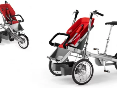 Велосипед тандем Трёхколёсный велосипед-трансформер с детским креслом